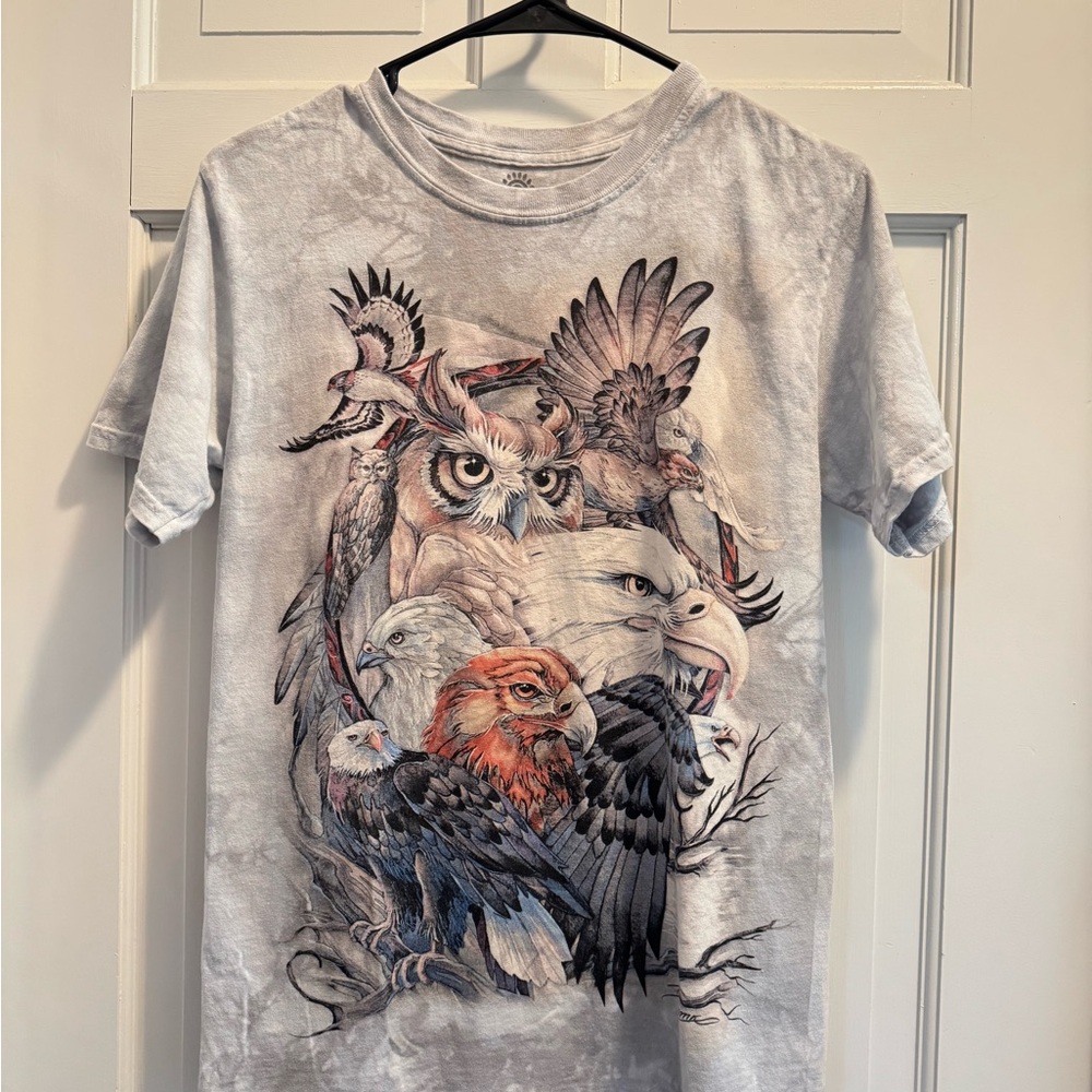 The Mountain Birds of Prey Heather Gray Cotton Tee